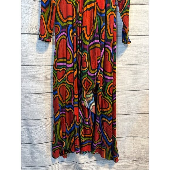 NWOT Farm Rio Rainbow Wild Hearts Maxi Dress Size S - Picture 2 of 4